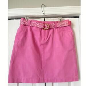 LILLY PULITZER Pink Cotton Skirt with Woven Belt